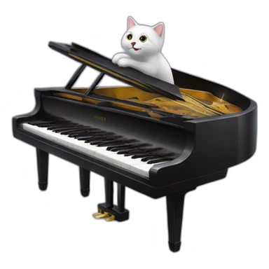 Un chat qui joue du piano sticker