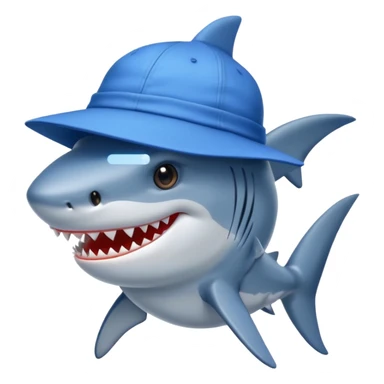 shark wearing a hat sticker