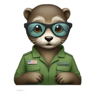 female vet otter with glasses use a macbook sticker