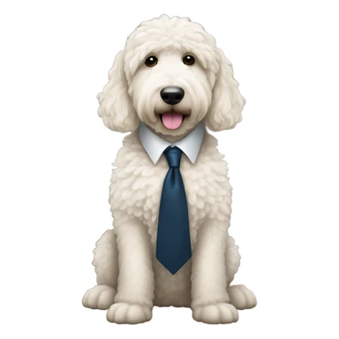 White Goldendoodle as an attotney sticker