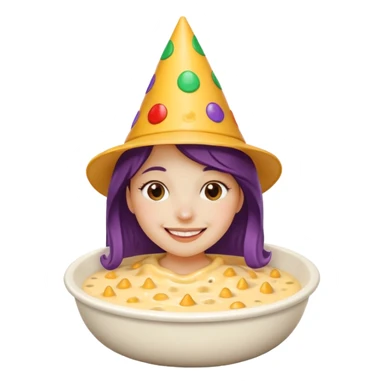 A girl in a bowl of queso  sticker