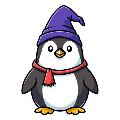 penguin wizard sticker