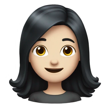 Pale girl with long black hair waving  sticker