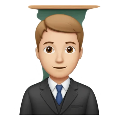 English teacher at a chalkboard with ABC written on it sticker