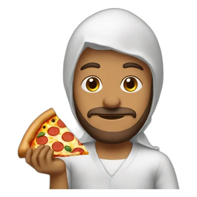 Hasbullah avec une pizza sticker