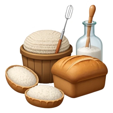 a one victorian bottle of salt and a loaf of bread - crochet needles and a ball of wool sticker