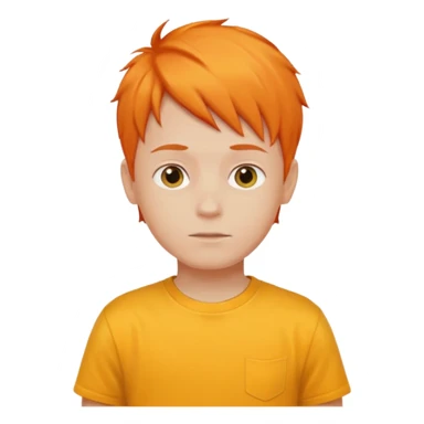 orange hair boy yellow t shirt sticker