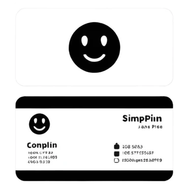 a business card with professional and clean design, white background, black text, simple and modern sticker