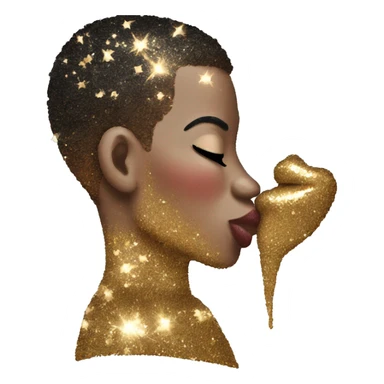Glittery kiss sticker