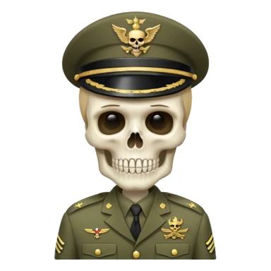 skeleton in army uniformm  sticker