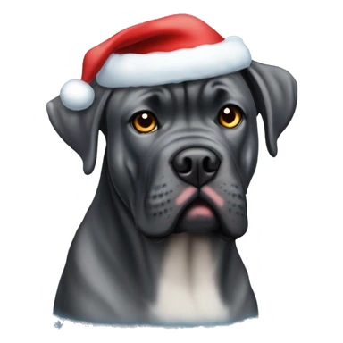 Cane corso blue brindle in a Christmas hat  sticker