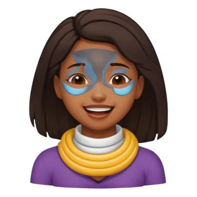 Black girl smiling eyes closed while choking herself on her neck  sticker