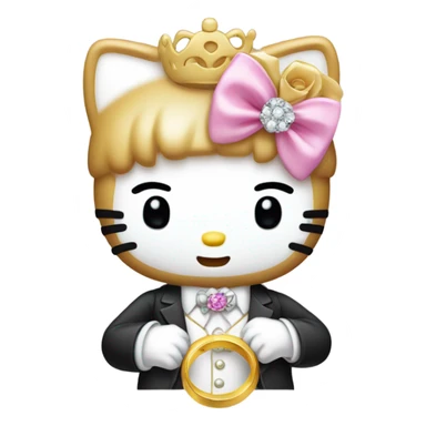 male hello kitty with wedding ring sticker