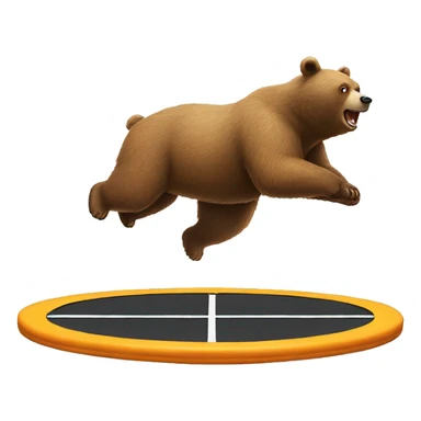 A bear jumping on a trampoline sticker