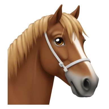 Brown horse with brown mane eating a carrot and small white marking on head sticker