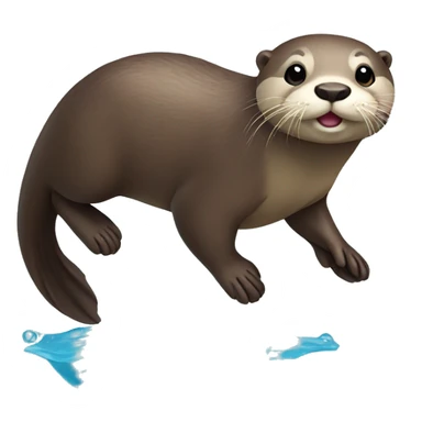 otter, full body, swimming sticker