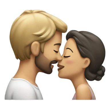 A woman kissing a man sticker