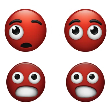 red circle with two black ovals where eyes would be sticker