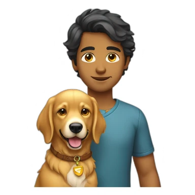 young indian developer with golden retriever sticker