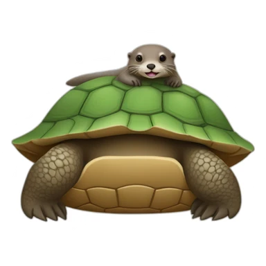 Loutre sur le dos d'une tortue sticker