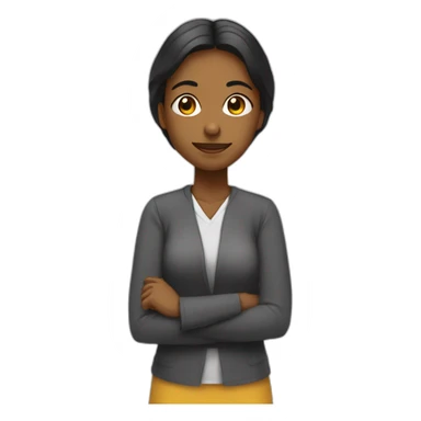 Chica pelo negro con coleta que es profesora de religión haciendo un okey con el dedo sticker