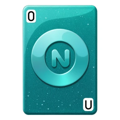 Teal Glittery uno reverse card that says no u in the middle sticker
