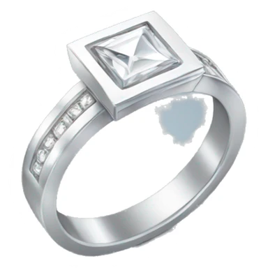 Silver square diamond wedding ring  sticker