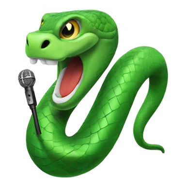Green snake with mic sticker