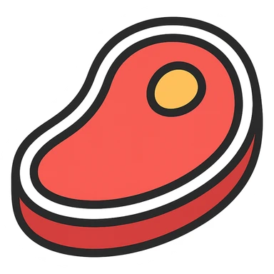 steak, color outline icon style sticker