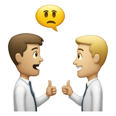 man talking with another man make speech bubble to indicate they are talking sticker
