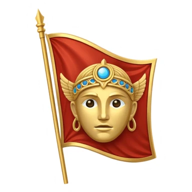 flag emoji inspired by Chronos, the god of time, with elements referencing the gods of Olympus, in a mythological style sticker