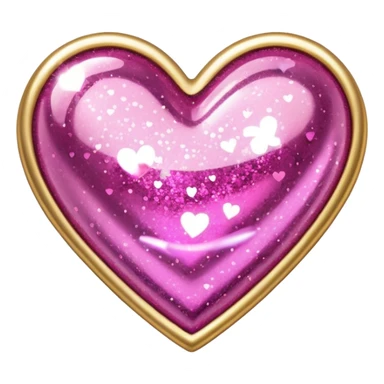 Gold heart with pink glitter  sticker