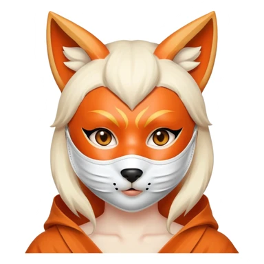 Kitsune with a face mask sticker