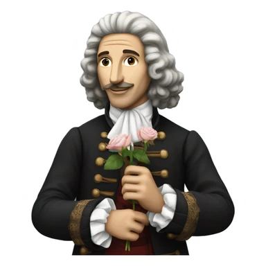 Molière holding a rose in his hand sticker