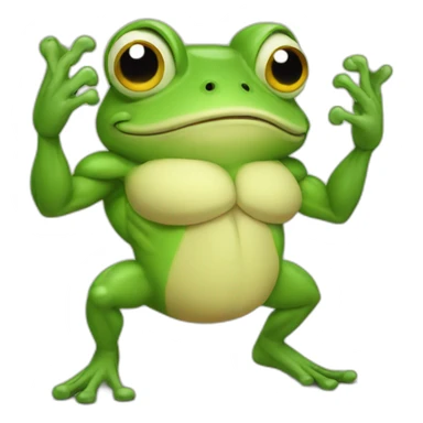 Muscular frog sticker