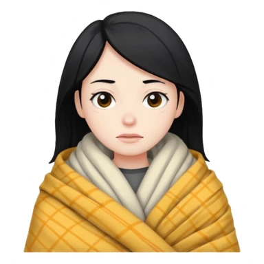 sleeping person With hair black He feels cold sticker