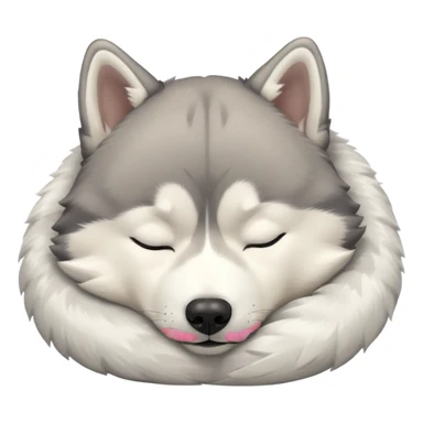 husky sleeping with eyes closed and nothing else is present sticker