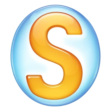 The letter S in a light emoji bubble sticker