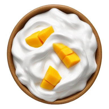 Greek yogurt with ripe mango and coconut crips sticker