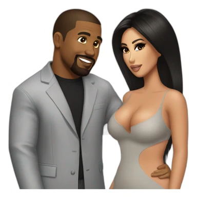 kenny west with kim kardashian sticker