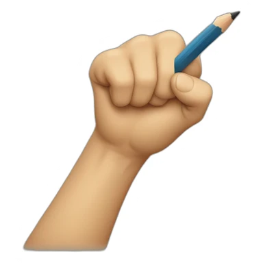 hand holding a big pencil in fist sticker