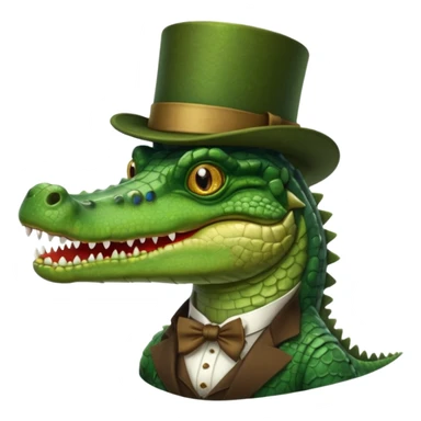 Crocodile with a top hat and monocle sticker