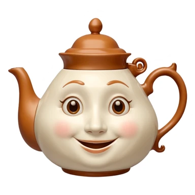 A character from the fairy tale Beauty and the Beast: Mrs. Potts, the lady who was turned into a teapot. She retains the teapot's original form, with an anthropomorphic face on the teapot. sticker