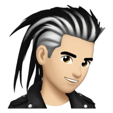 Bill Kaulitz skunk hair 2000s sticker