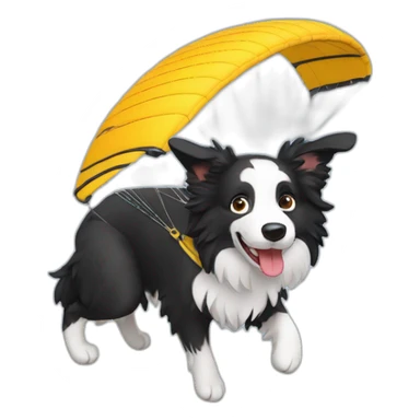 Paragliding border collie sticker