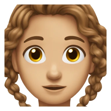 brown hair brown eyes girl windy hair sticker