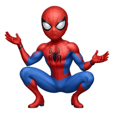 emoji de spiderman haciendo ejercicio sticker