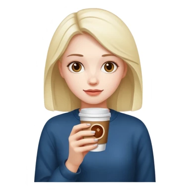 Menina com café na mão  sticker