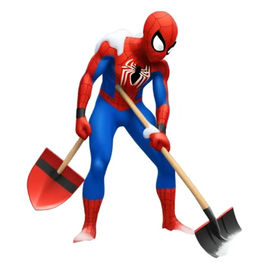 Spider-Man shoveling the snow sticker