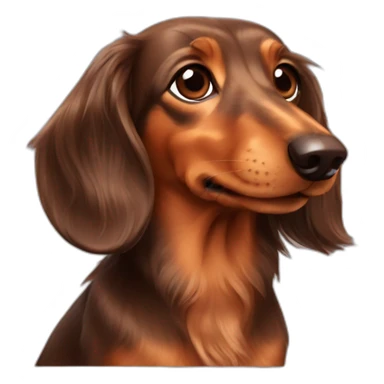 brown longhaired dachshund sticker